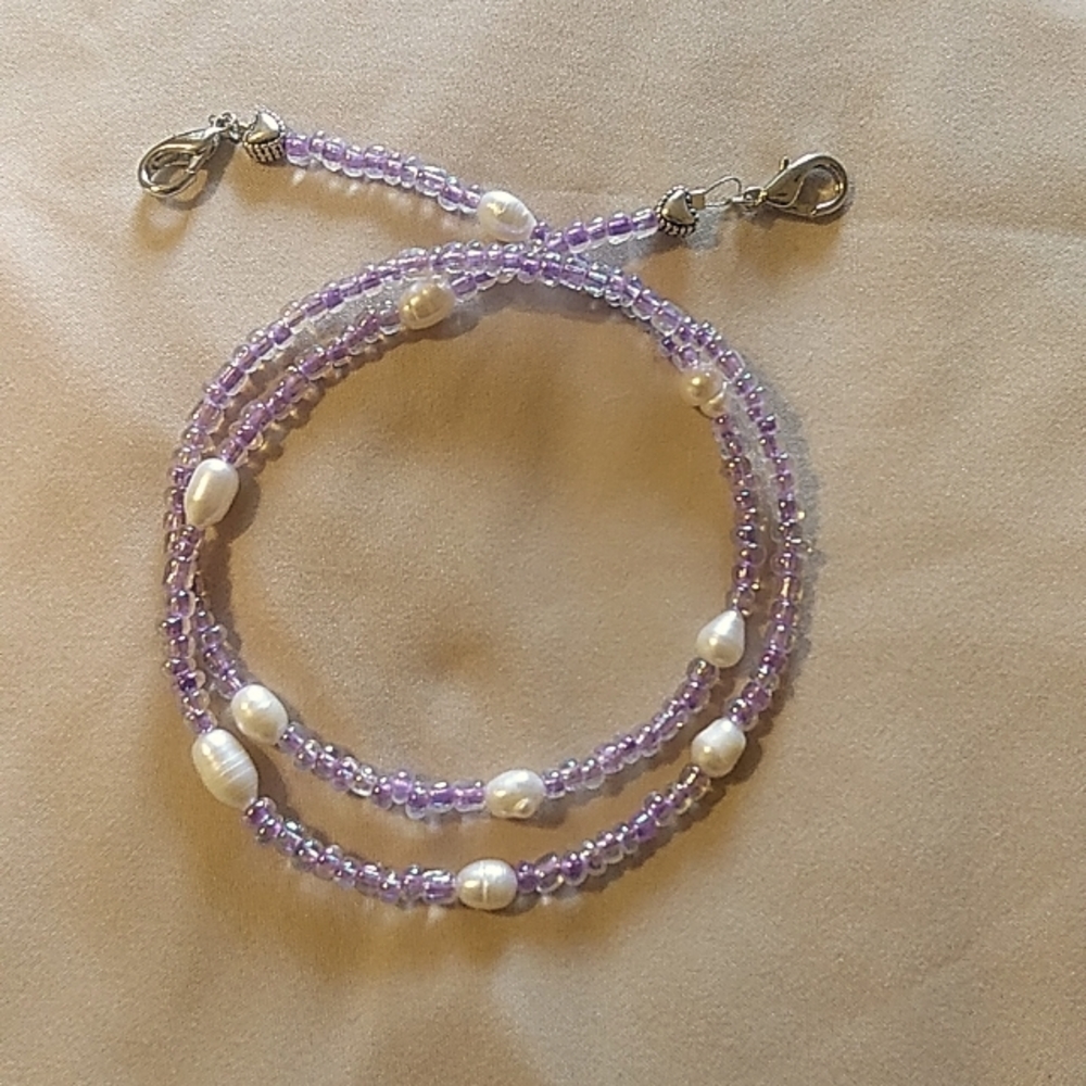 Purple homemade face mask necklace 💜
